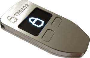 Trezor hardware wallet for cold storage of ether, bitcoin, litecoin, and other cryptocurrencies 